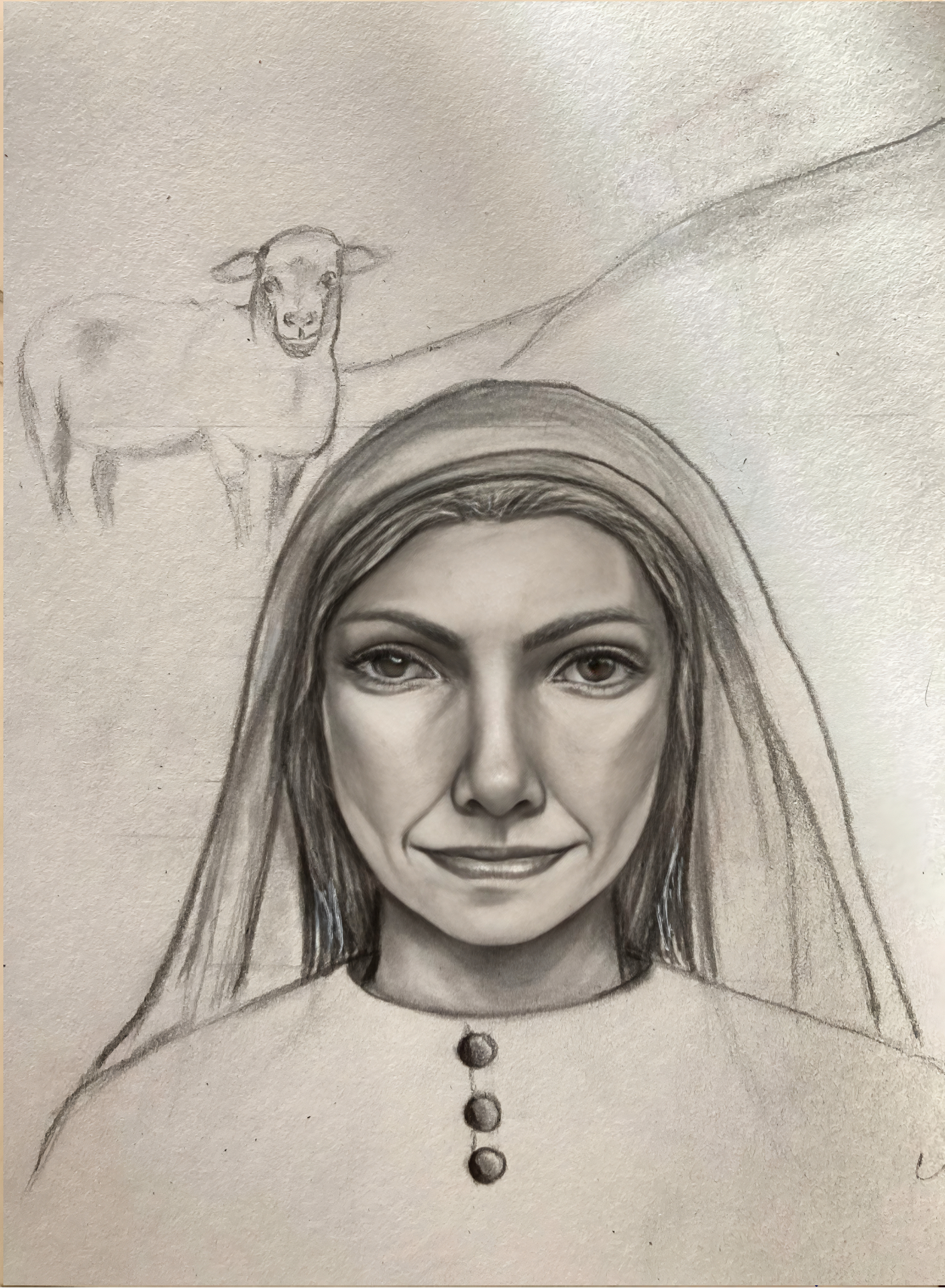 woman and sheep