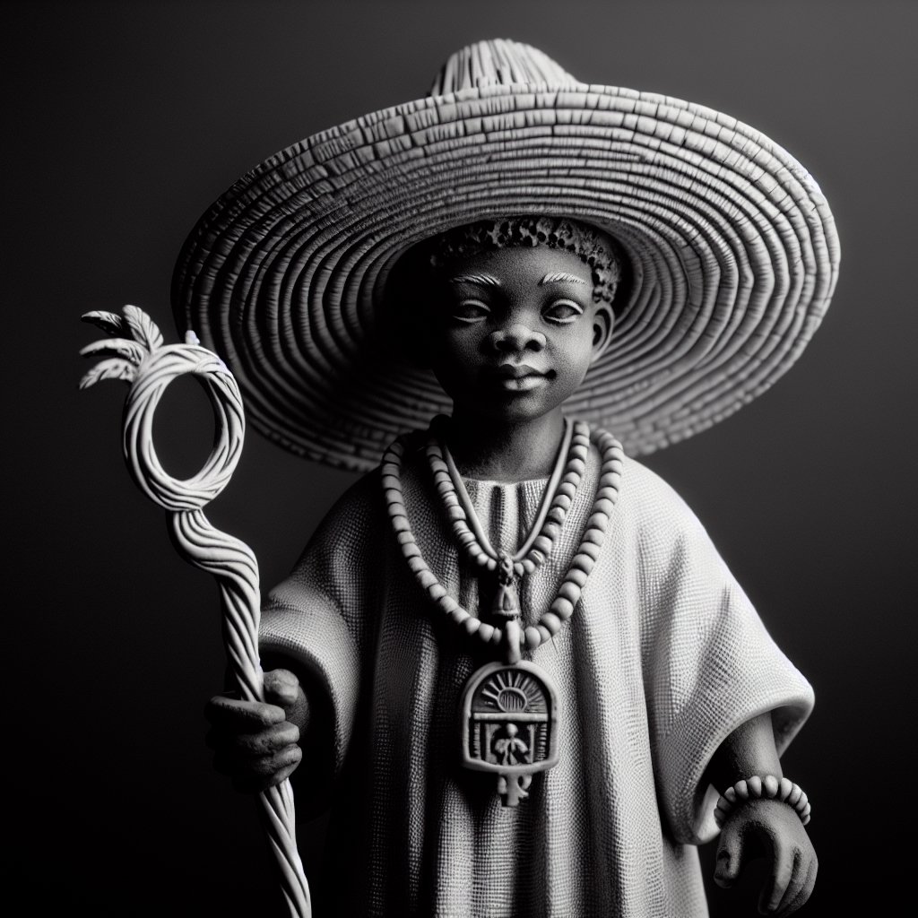 elegua with straw hat